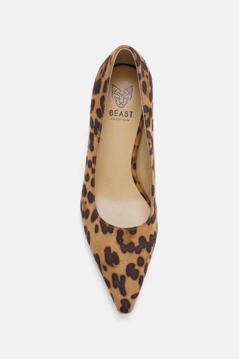 Beast Fashion Faux Suede Leopard Point Toe Pumps | Shoes | 6