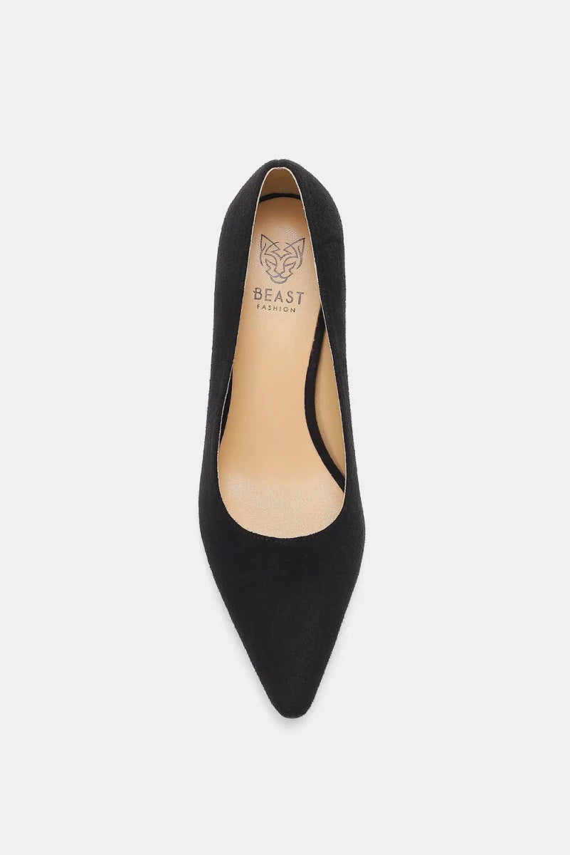 Beast Fashion Faux Suede Point Toe Pumps | | 5