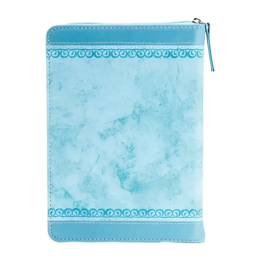 Bible Journal - Blue Faith Galatians 3:26 - Journals aqua zippered pouch