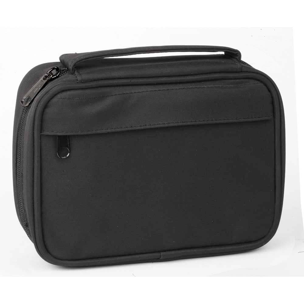 Black Small Bible Cover with Zipper Pocket and Carrying Handle | Bible Covers | 1