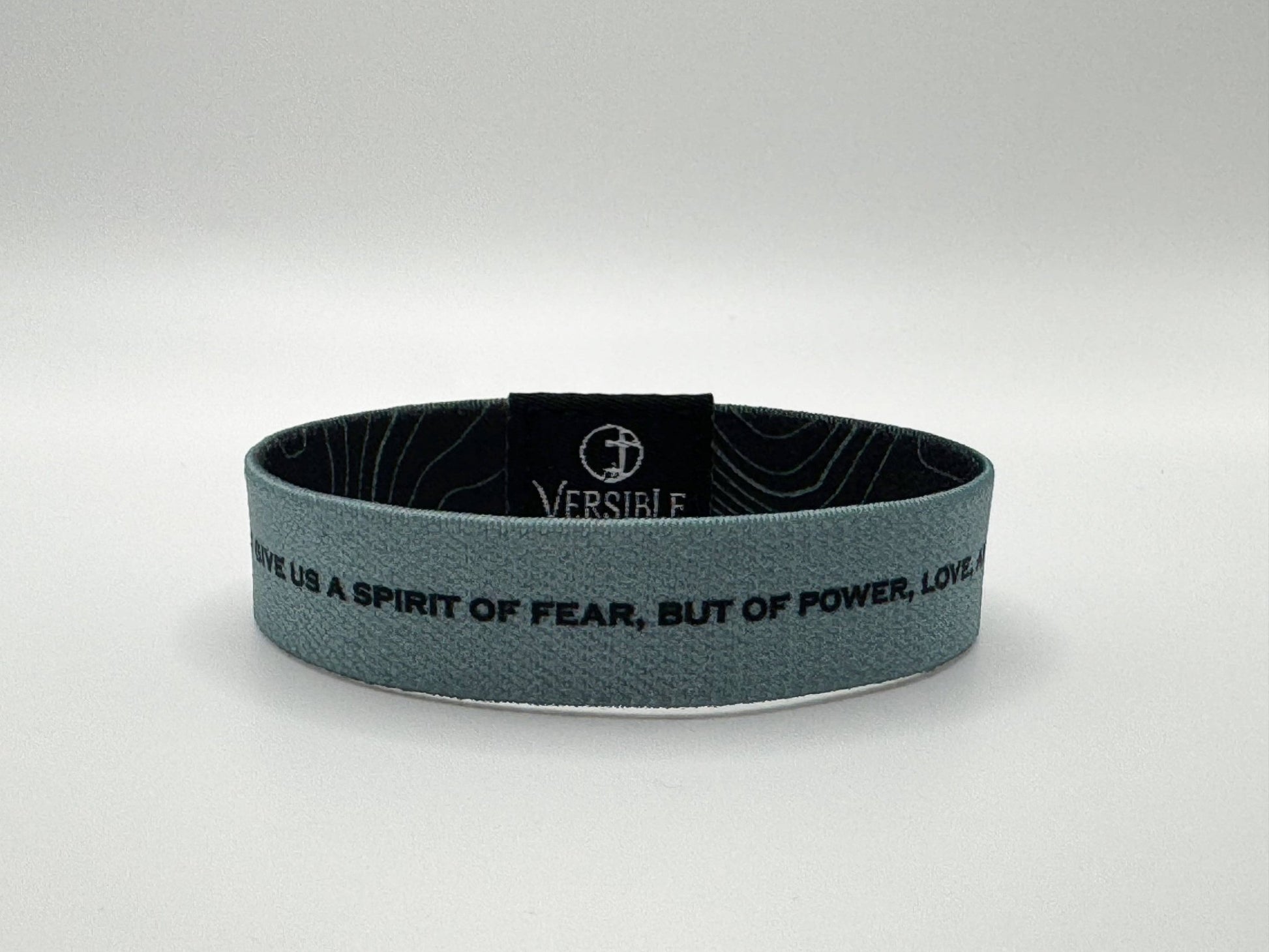 Black Topography - 2 Timothy 1:7 Wristband | 2FruitBearers