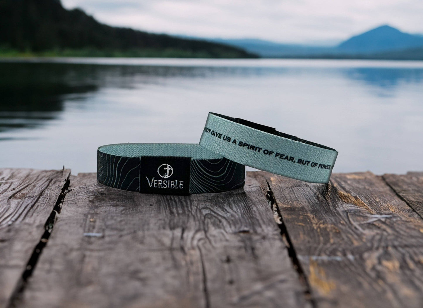 Black Topography - 2 Timothy 1:7 Wristband | 2FruitBearers