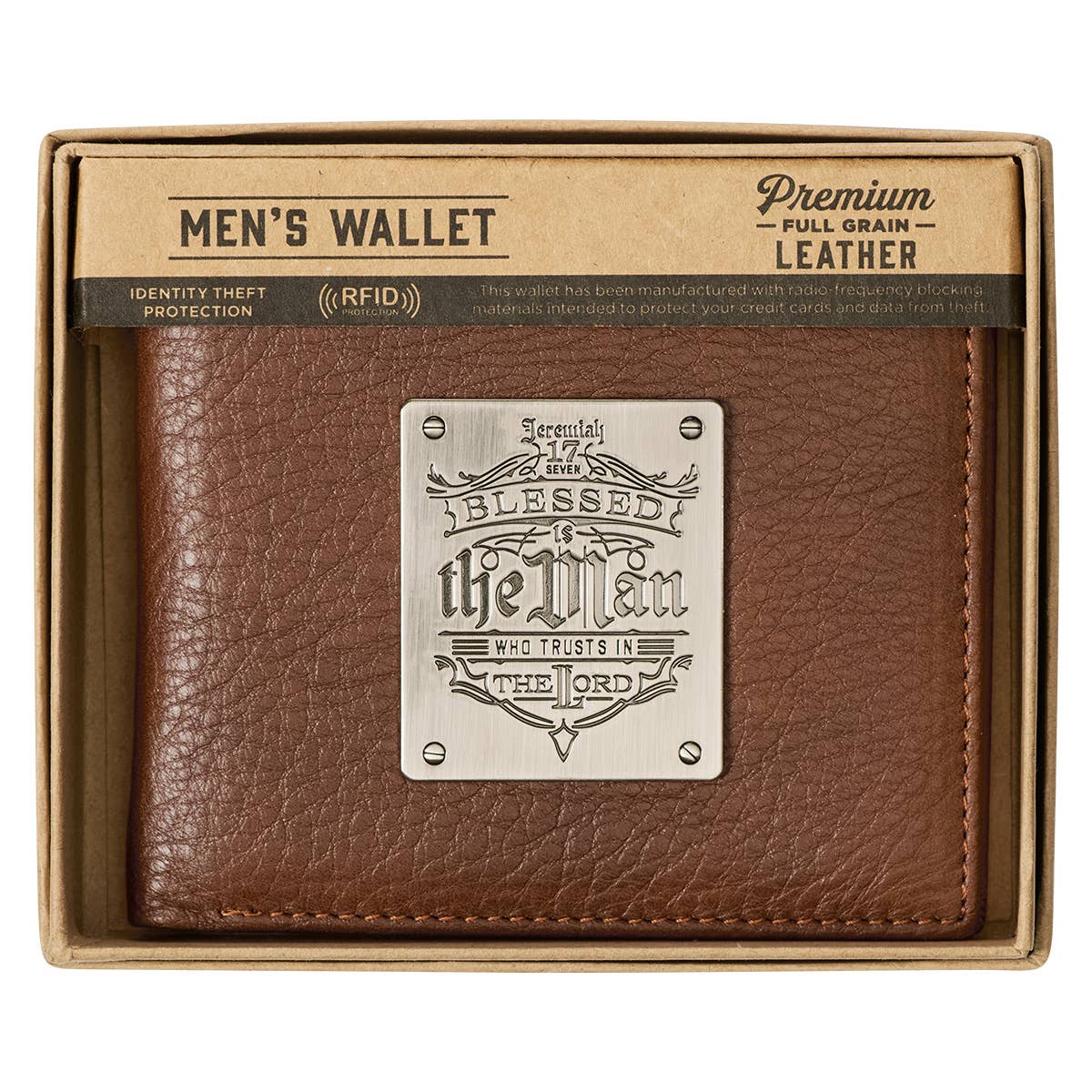 Blessed Is The Man Timber Spice Brown Genuine Leather Wallet - Jeremiah 17:7 | 2FruitBearers