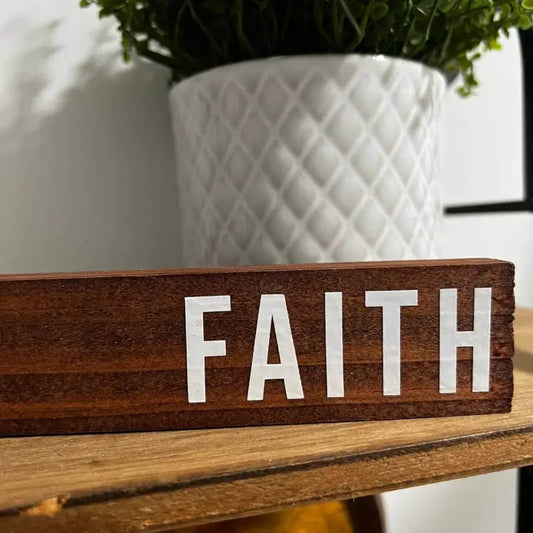 Block Faith Wood Cross Decor - Brown - Large - Wooden Crosses wooden block faith