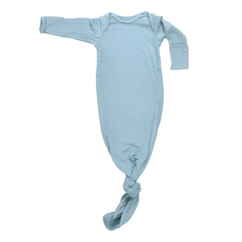 Blue Bird Ribbed Knotted Newborn Gown by Three Little Tots - Boys Onesies