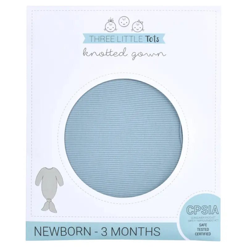 Blue Bird Ribbed Knotted Newborn Gown by Three Little Tots - Boys Onesies