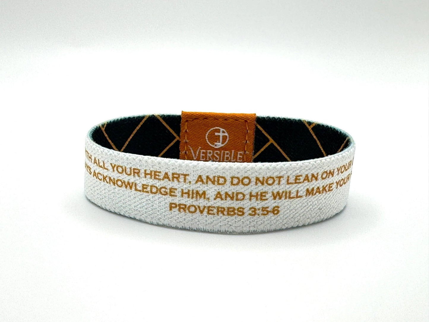 Blue Herringbone - Proverbs 3:5-6 Wristband | 2FruitBearers