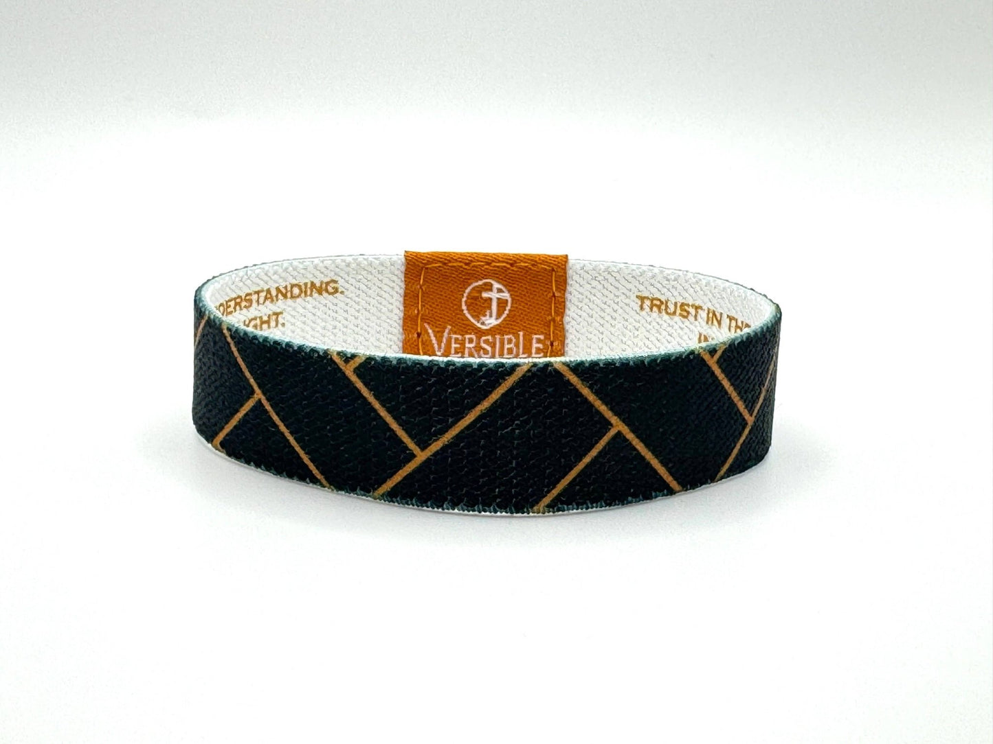 Blue Herringbone - Proverbs 3:5-6 Wristband | 2FruitBearers