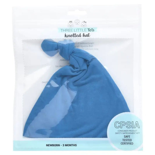 Blue Knotted Newborn Baby Hat by Three Little Tots - Baby Hats