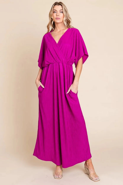 BOMBOM Surplice Maxi Dress with Pockets | Dresses | 1