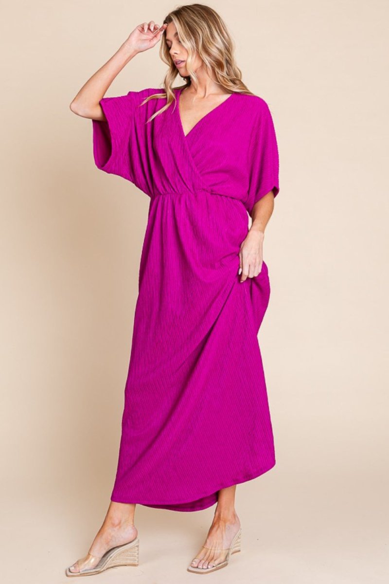 BOMBOM Surplice Maxi Dress with Pockets | Dresses | 3