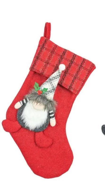 Christmas Gnome Stockings - Red Stocking - Stockings