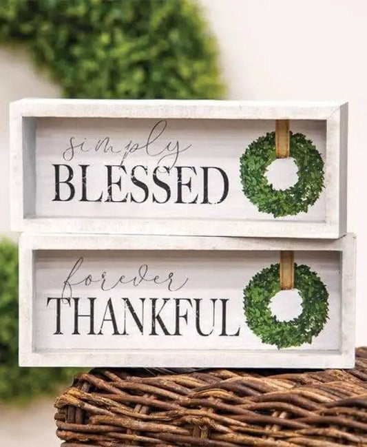 Christmas White Wood Block Signs - Shelf & Wall Art