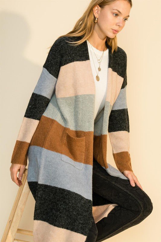 Colorblock Open Front Cardigan | Cardigans | 4