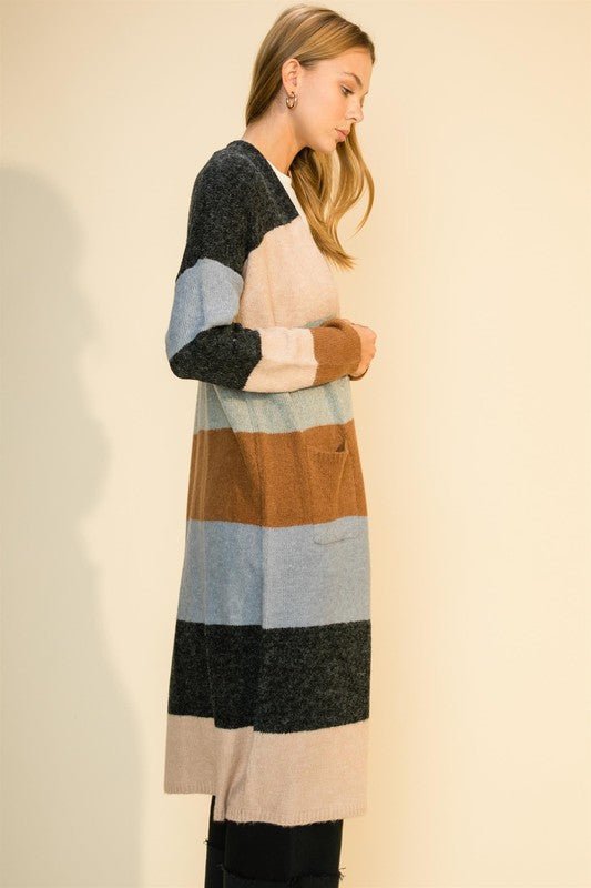 Colorblock Open Front Cardigan | Cardigans | 6