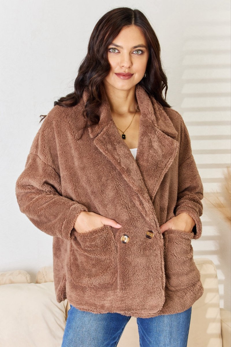 Culture Code Double Breasted Fuzzy Coat | Coats | 1