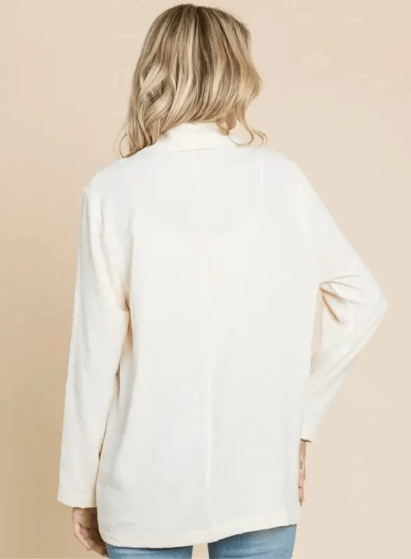 Culture Code One Button Long Sleeve Blazer with Pockets - Blazers