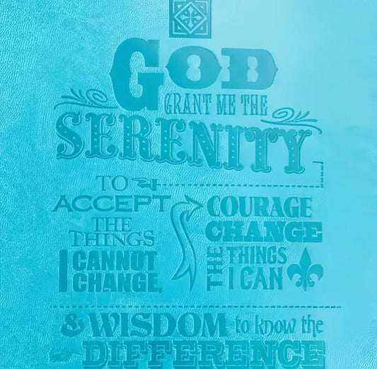 Dangle Journal: Leather Wrapped Teal Serenity Prayer - Journals serenity prayer text
