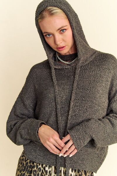 Davi & Dani Drop Shoulder Long Sleeve Hooded Sweater | Sweaters | 4