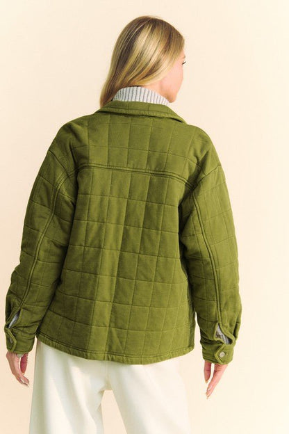 Davi & Dani Quilted Button Down Shacket with Chest Pockets | Jackets | 2