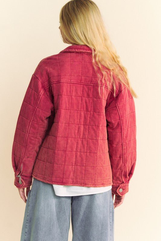 Davi & Dani Quilted Button Down Shacket with Chest Pockets | Jackets | 2