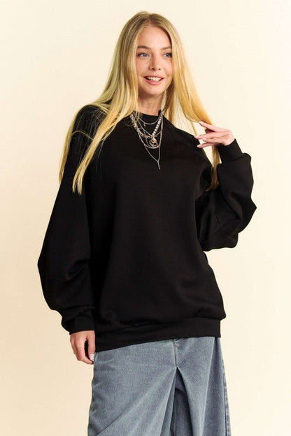 Davi & Dani Round Neck Raglan Sleeve Sweatshirt | Sweaters | 4