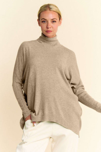 Davi & Dani Turtleneck Long Sleeve Knit Top | Tops | 1