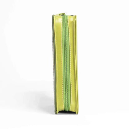 Divine Details: Green & Gold Palm Frond Bible Cover - Large (7’’ x 10’’ x 2’’) - Bible Covers lime green zippered case