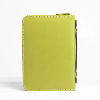 Divine Details: Green & Gold Palm Frond Bible Cover - Large (7’’ x 10’’ x 2’’) - Bible Covers chartreuse zippered
