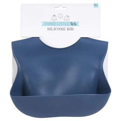 Dusty Blue Silicone Bib by Three Little Tots - Baby Bibs