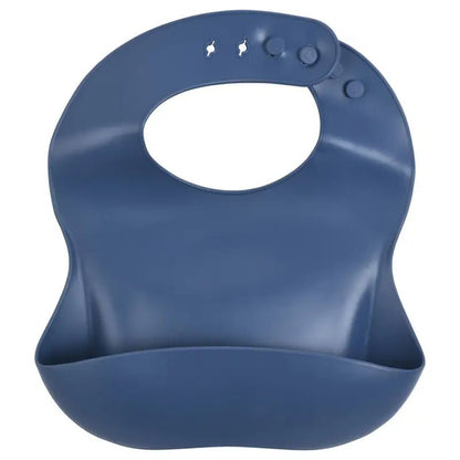 Dusty Blue Silicone Bib by Three Little Tots - Baby Bibs