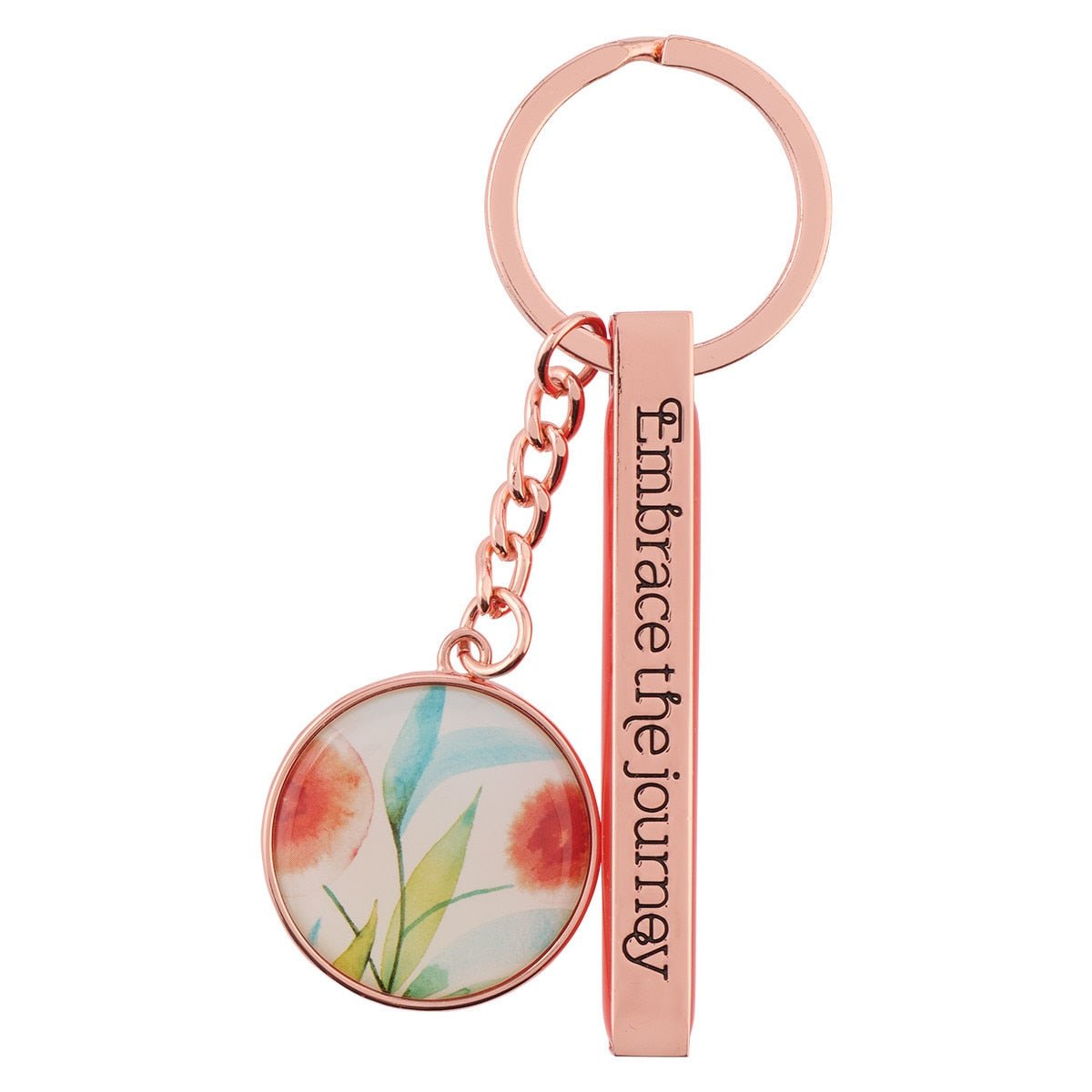 Embrace The Journey Orange Blossoms Rose Gold Key Ring | Keychains | 1