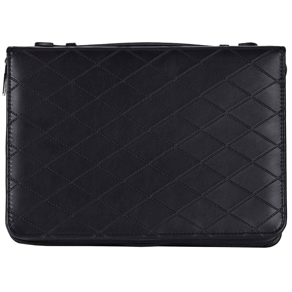Extra Large Black Quilted Bible Cover – “Amazing Love” Romans 5:8 with Handle | Bible Covers | 2