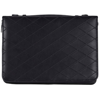 Extra Large Black Quilted Bible Cover – “Amazing Love” Romans 5:8 with Handle | Bible Covers | 2