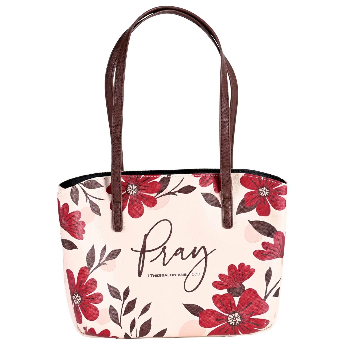 Extra Large Floral “Pray” Bible Cover with Cross Zipper Pull | Bible Covers | 1