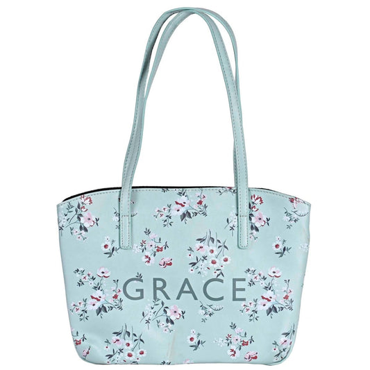 Extra Large “Grace” Floral Bible Cover with Purse Handles – Mint Green | Bible Covers | 1