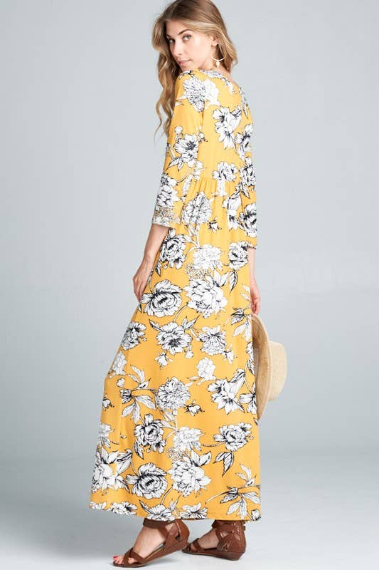 Floral Long Sleeved Maxi Dress | Dresses | 3