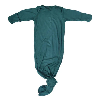 Forest Green Knotted Newborn Baby Gown by Three Little Tots - Unisex Onesies
