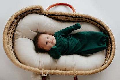 Forest Green Knotted Newborn Baby Gown by Three Little Tots - Unisex Onesies