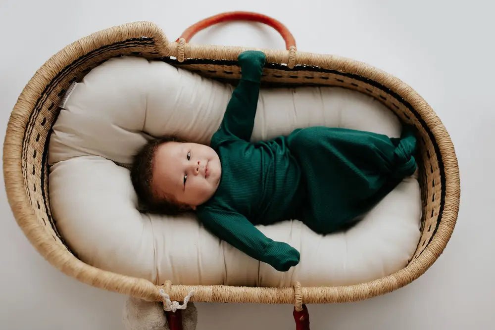 Forest Green Knotted Newborn Baby Gown by Three Little Tots - Unisex Onesies