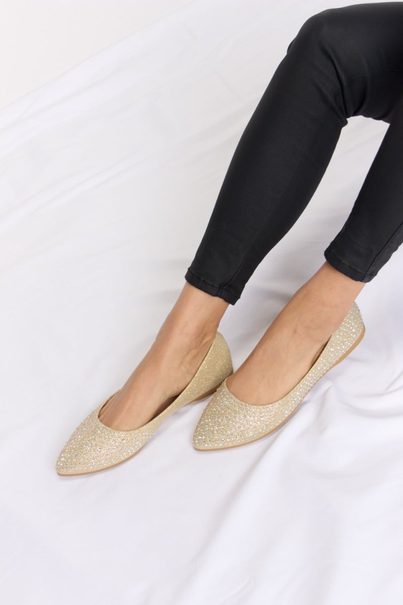 Forever Link Rhinestone Point Toe Flat Slip - Ons | Flats | 2