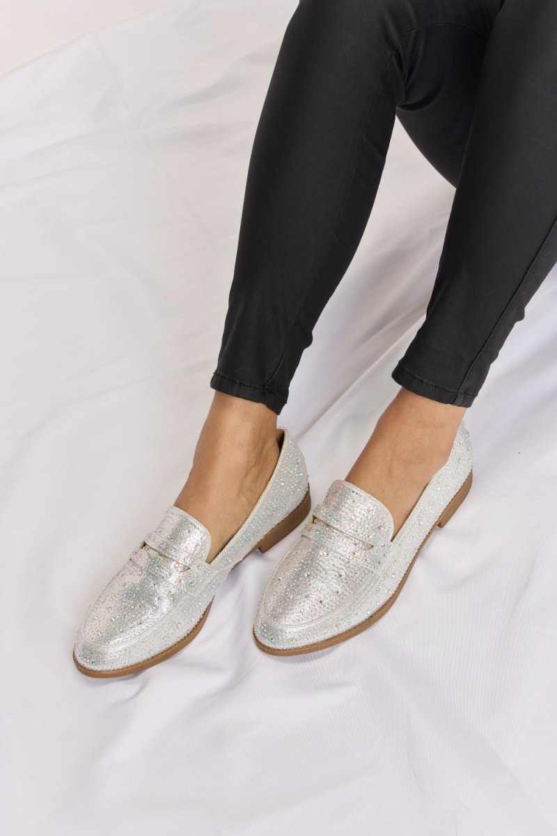 Forever Link Rhinestone Point Toe Loafers | Loafers | 2