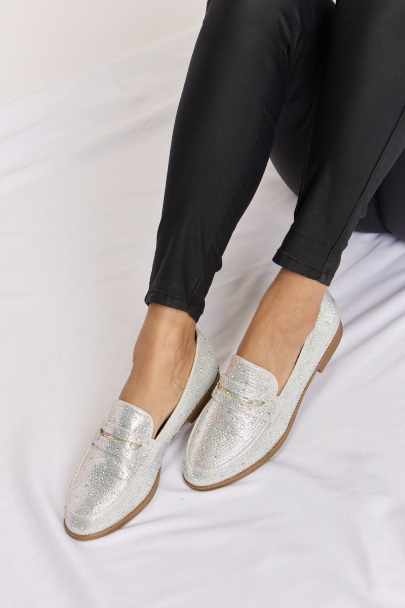 Forever Link Rhinestone Point Toe Loafers | Loafers | 4