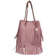 Fringed Pink Shoulder Bag | Purses | 1