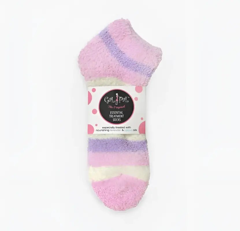 Gal Pal Spa Treatment Socks - Light Pink - Women’s Socks striped fuzzy treatment socks