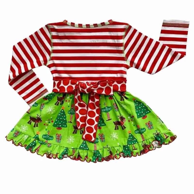 Girls Christmas Holiday Dress & Polka Dot Leggings