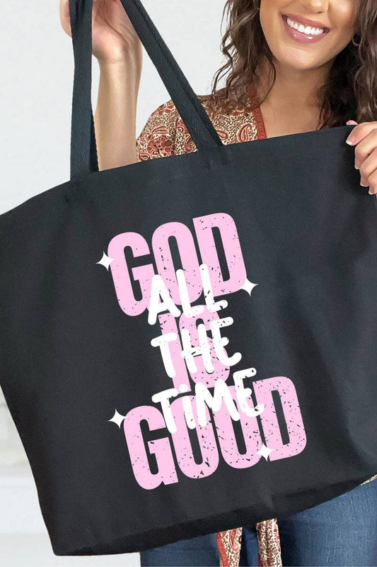 “God Is Good All the Time” Canvas Jumbo Tote Bag | Bags | 1