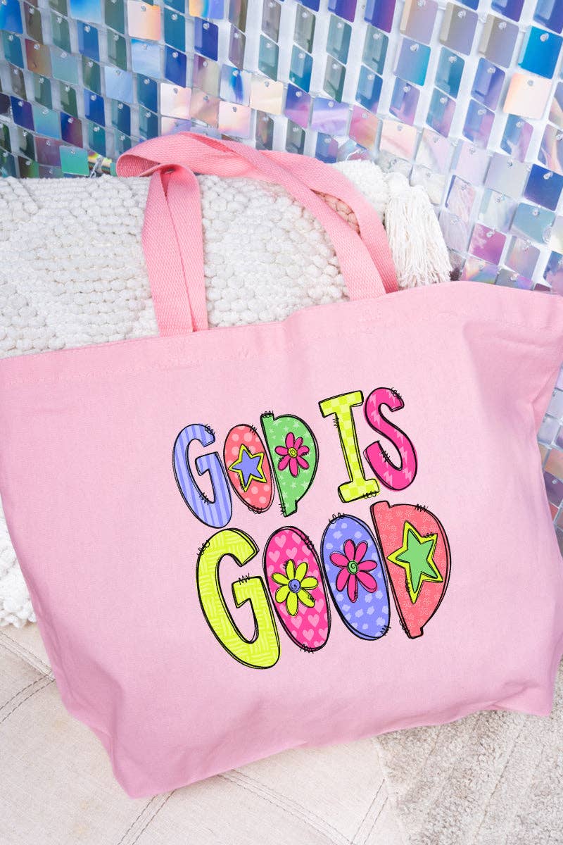 “God Is Good” Canvas Jumbo Tote Bag | Bags | 1