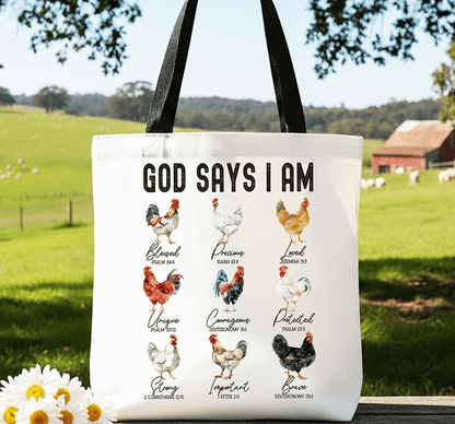 God Says I Am Christian Tote Bag | Bags | 1