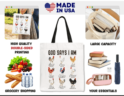 God Says I Am Christian Tote Bag | Bags | 7